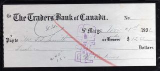 1891 The Traders Bank Of Canada - St.  Marys,  Ontario photo