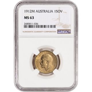 1912 M Australia Gold Sovereign - Ngc Ms63 photo