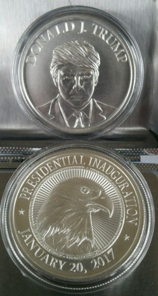 Donald Trump Inauguration Medal 1 Oz.  999 Silver Coin Make America Great Again photo