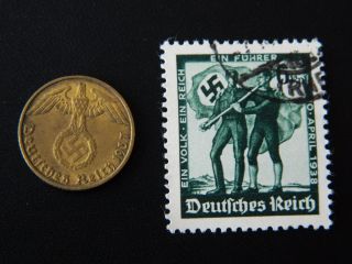 5 Reichspfennig 1937j Nazi Germany Coin With Swastika - Km 91 - (4555) photo