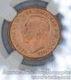 Great Britain 1 Farthing 1943 Ms66 Rd Ngc Bronze Km 843 George Vi Finest Red UK (Great Britain) photo 1