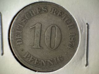 1874 - A German 10 Pfennig photo