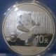 2014 1 Troy Ounce.  999 Fine Silver Chinese Panda Coin.  B.  U China photo 3