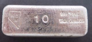 Nevada Coin Mart 10 Oz Silver Old Pour.  999 Ingot 10 Ounce (ten Oz. ) photo