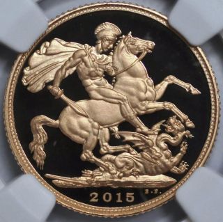2015 Uk 1sov Gold Proof Sovereign Ngc Pf70 Ultra Cameo Mintage: 9,  800 Box & photo