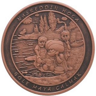 Turkey 2016 Bronze Commemorative Coin Unc Nasreddin Hodja Tale Heroes Serie No.  2 photo