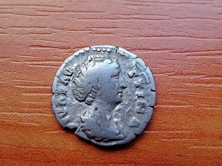 Diva Faustina Wife Of Antoninus Pius Silver Ar Denarius Ancient Roman Coin photo