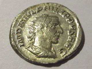 Silver - Antoninian Of Philippus I.  (senior) Rv.  Annona Standing Left photo