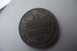 1948 Circulated Half Crown British Coin photo