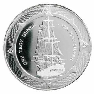 2017 Zealand Hms Bounty 1 Oz.  999 Silver Bu Round Very Limited Bullion Coin photo