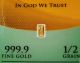 1/2 Gn (not Gram) Gold Bar Of 24k Pure.  999 Fine Gold Strategic Bullion L29c Gold photo 1