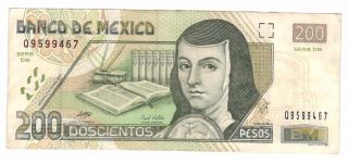 Mexico 200 Pesos Juana De Asbaje 2007 Serie Dm Vf photo