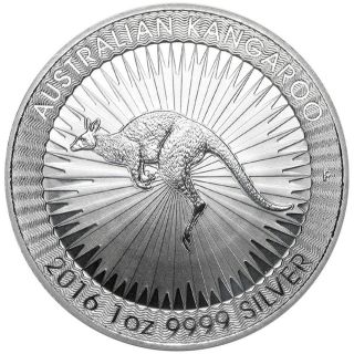 2016 $1 Australian Kangaroo 1 Ounce.  9999 Silver Coin photo