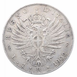 1906 Vittorio Emanuele Iii 1 Lira Italy Regno D ' Italia Silver Coin See Hd Pics photo