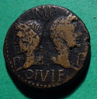 Tater Roman Provincial Ae25 Coin Of Augustus & Agrippa Crocodile Nemausus photo