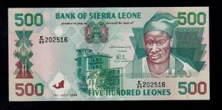 Sierra Leone 500 Leones 1998 E/89 Pick 23b Unc -.  Banknote. photo