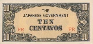 Currency Japan 1942 Wwii Philippines Occupation 10 Centavos Note Uncirculated photo