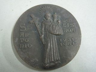 Saint Anthony Of Lisbon 1231/1981 - Saint Room Bronze Medal photo