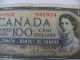 1 Canadian Hundred Dollar Bill - 1954 - Circulated - Beattie & Rasminsky Canada photo 3