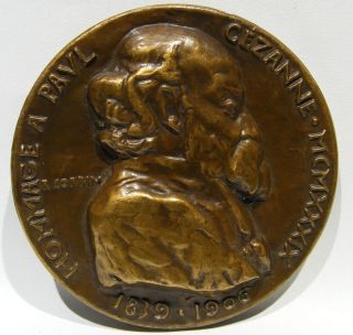 Hommage À Paul CÉzanne Bronze Medal By R.  Corbin 1839 - 1906 Mcmxxxix Exc Cond photo