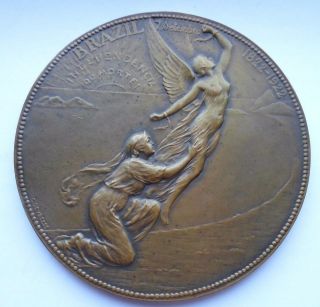 1922 Rio De Janeiro Exposition Brazil Independence Belgian Art Medal By Devreese photo
