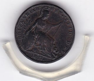 1821 King George Iv Farthing (1/4d) British Coin photo