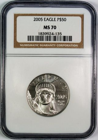 2005 $50 American Platinum Eagle Ngc Ms70 photo