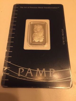 5 Gram Pamp Suisse Platinum Bar.  9995 Fine Fortuna In Assay photo