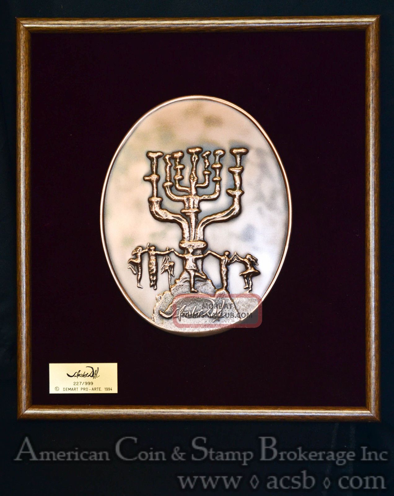 Israel 1994 189x151mm Copper Salvador Dali Modelia Medal Wall Hanging Exonumia photo