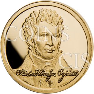 Belarus 2011 10 Rubles Michal Kleofas Oginski Proof Gold Coin photo