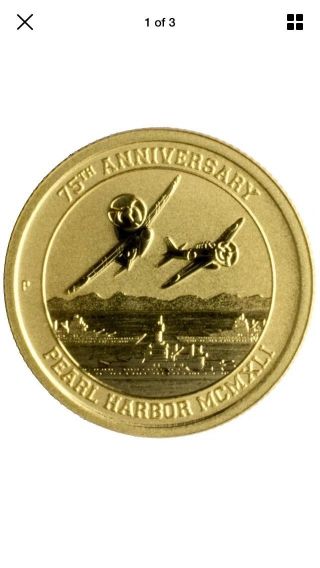 2016 - P $15 Pearl Harbor Perth 1/10 Oz.  9999 Gold Coin Gem photo