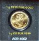 2015 Gold 1 Gram Maple Leaf Coin Maplegram25™ 9999 Pur Assay Card Gold photo 1