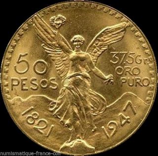 Z119 - Gold - Mexican,  1947,  50 - Pesos,  Quality photo