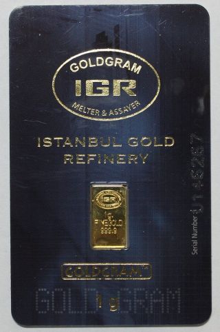 Goldgram 1 Gram Gold Certificate One Gram Igr Card 999.  9 Fine Gold photo