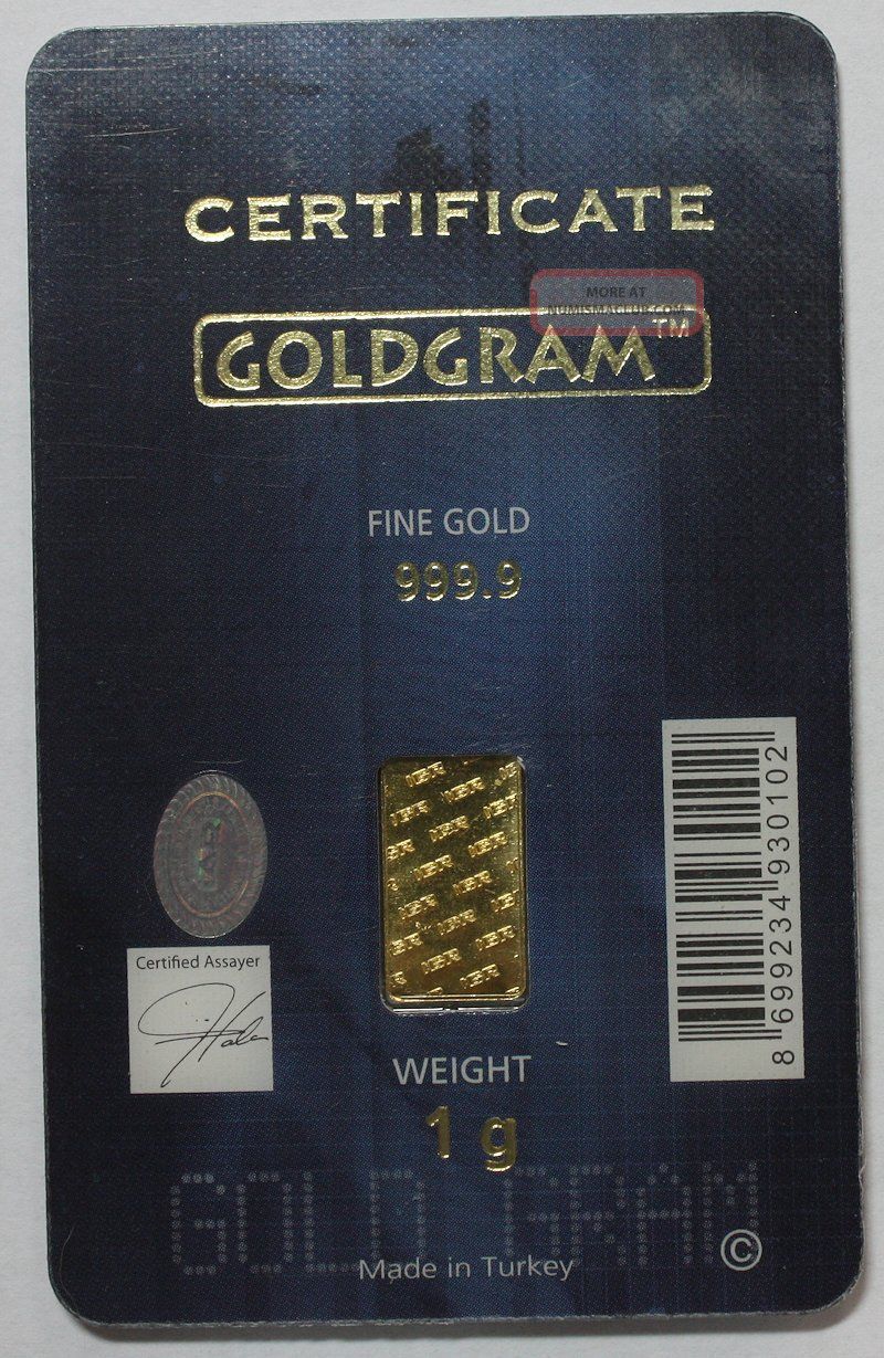 Goldgram 1 Gram Gold Certificate One Gram Igr Card 999. 9 Fine Gold