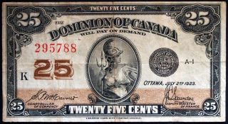 Canada 1923 25 Cents Dominion Of Canada Fractional Banknote photo