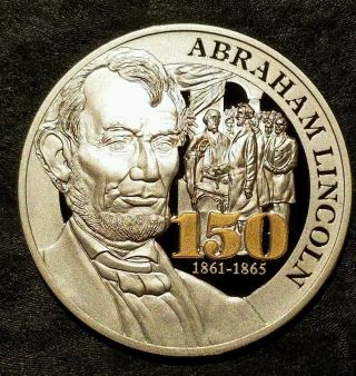 2015 1oz.  999 Fine Silver Abraham Lincoln Gettysburg Commemorative Edition Coin photo