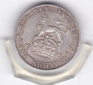 1919 King George V Sterling Silver Shilling British Coin photo