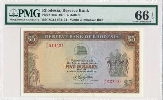 Reserve Bank Rhodesia 5 1979 Pmg 66epq photo