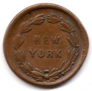 1863 Pro Bono Publico Civil War Token York Copper E.  S.  Initials photo