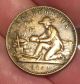 1849 California Gold Rush Miner Token Reeded Edge Exc. Exonumia photo 1