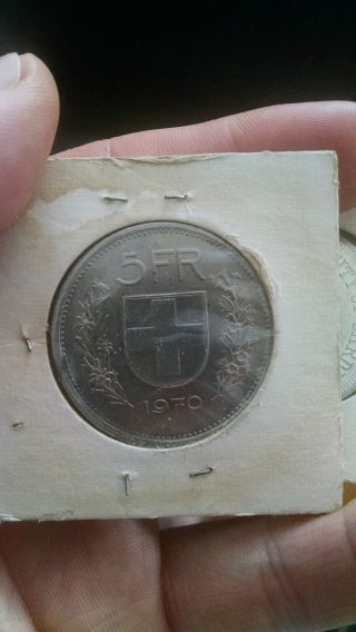 5 Swiss Franc Coin From 1970 Uncirculated. photo
