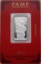 Solid Silver Bar 10 Gram 2012 Year Of Dragon Pamp Suisse Assay Card Bu Silver photo 3