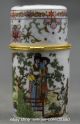 81mm China Colour Porcelain 5 Woman Play Crane Fashion Toothpick Box Coins: Ancient photo 1