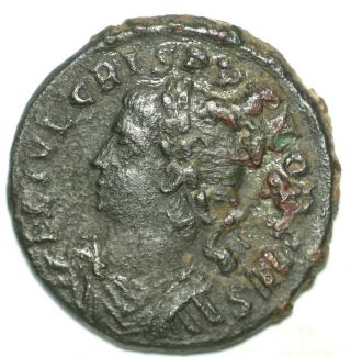 Roman Bronze Coin Follis Crispus Campgate Lagertor Nikomedia Ae18 photo