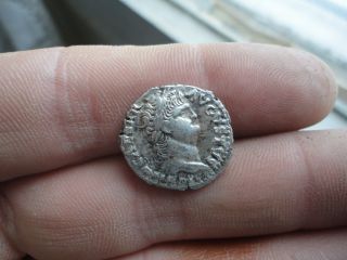 Ancient Roman Silver Ar Denarius Coin Nero Caesar 64 - 65 Ad photo