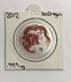 2012 Australian Perth 1/2oz Year Of The Dragon Red Colourized Silver Coin Coins: World photo 1