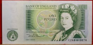 Uncirculated 1981 - 84 Great Britain 1 Pound Note P - 3776 S/h photo