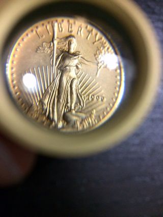 1999 - W 1/10 Oz Gold American Eagle Bu Gold Coin Us Gold photo