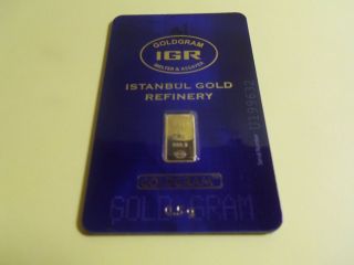 1/2 Gram Istanbul Gold Refinery (igr) Bar.  9999 Fine (in Assay) photo